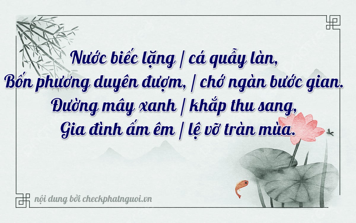 Bài thơ ý nghĩa cho <b>biển số 33K-4146</b> tại website checkphatnguoi.vn