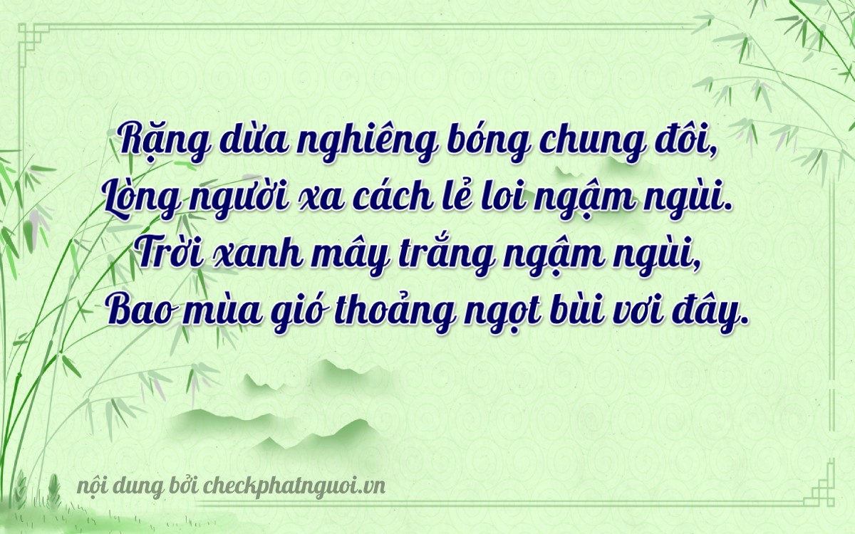 Bài thơ ý nghĩa cho <b>biển số 33L-42051</b> tại website checkphatnguoi.vn