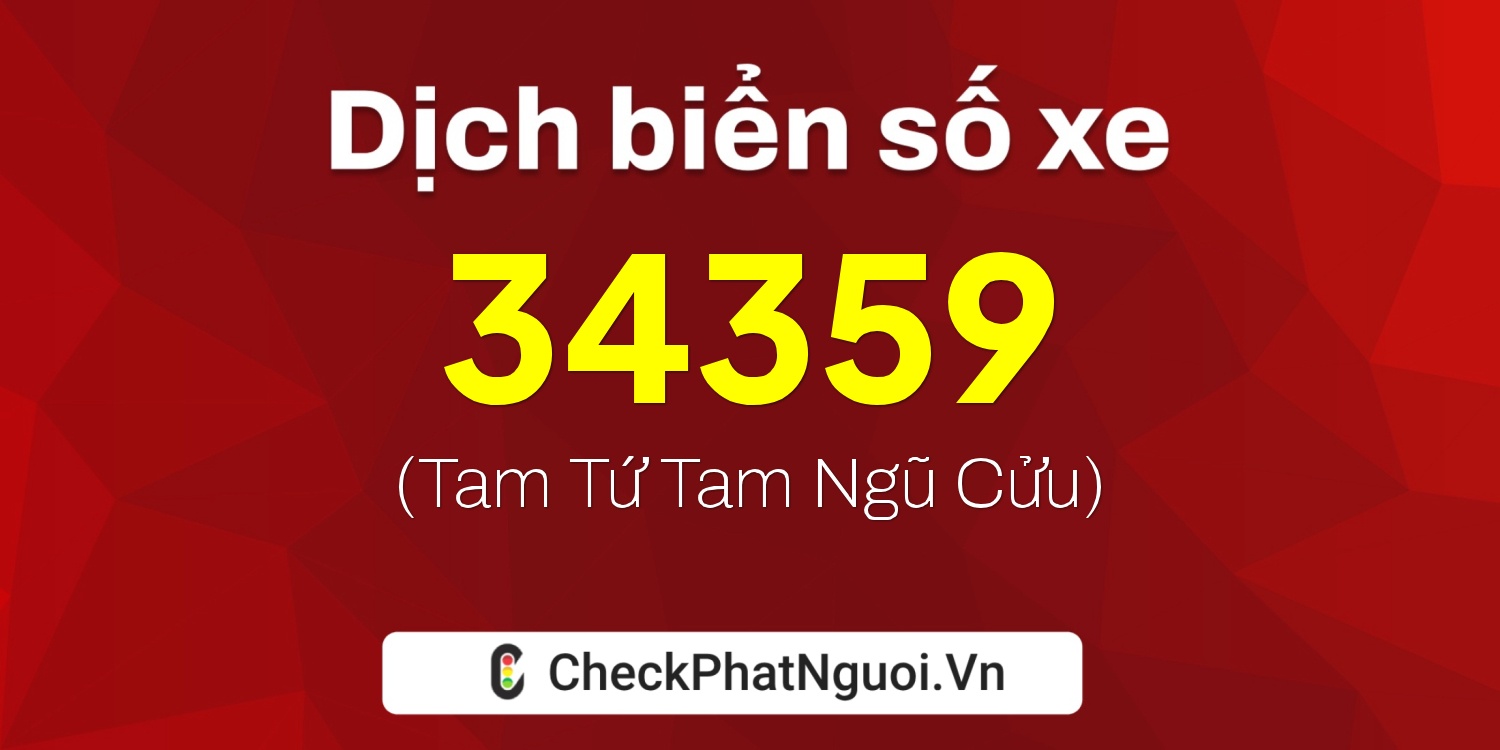 Dịch ý nghĩa <b>biển số xe 29P1-34359</b> tại website checkphatnguoi.vn