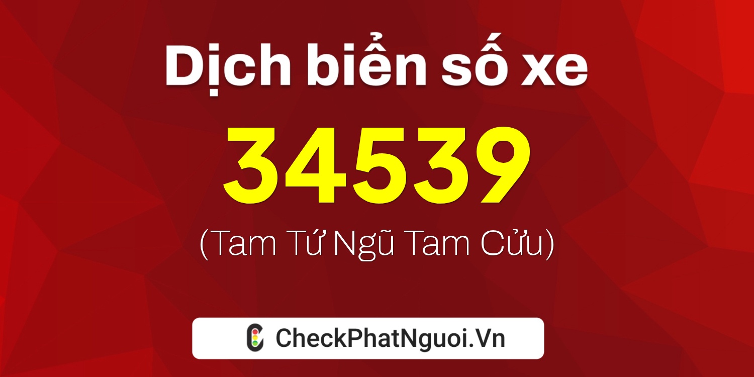 Dịch ý nghĩa <b>biển số xe 19AA-34539</b> tại website checkphatnguoi.vn