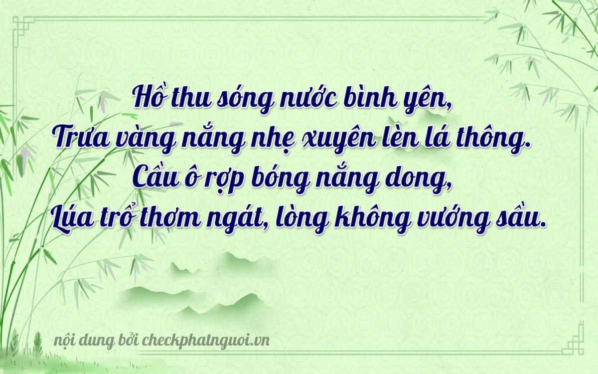 Bài thơ ý nghĩa cho <b>biển số 34A-83708</b> tại website checkphatnguoi.vn