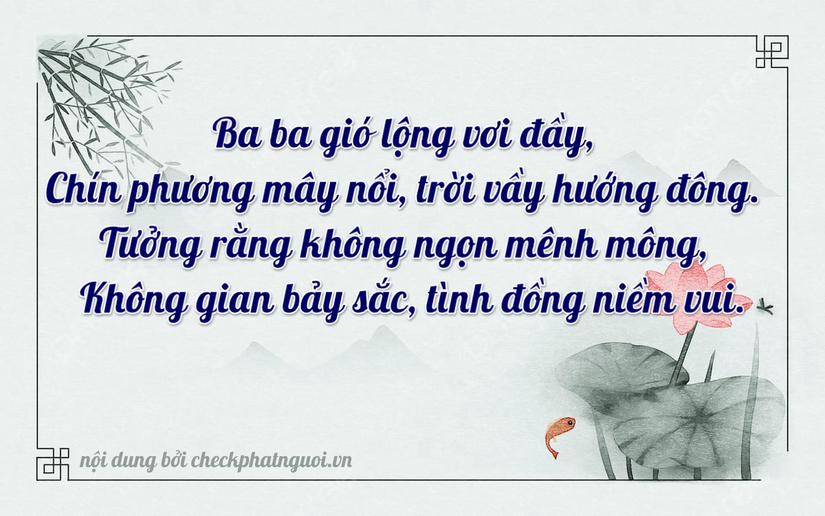Bài thơ ý nghĩa cho <b>biển số 34AA-33907</b> tại website checkphatnguoi.vn