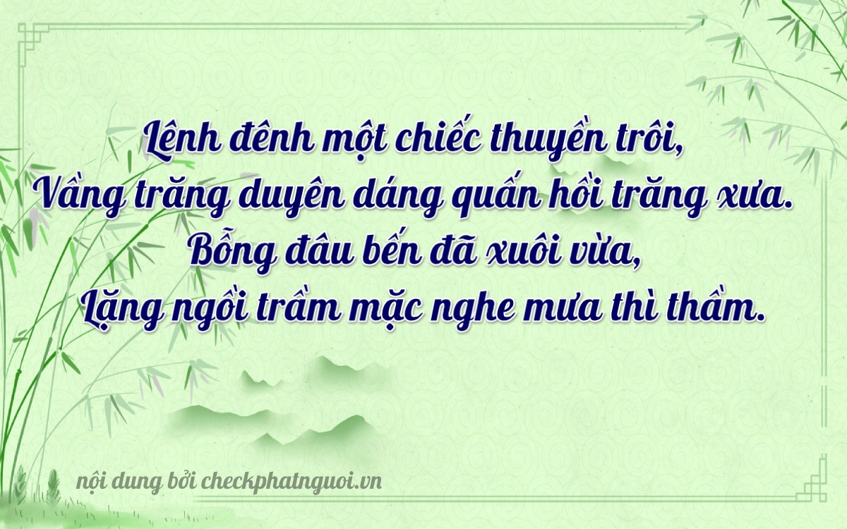 Bài thơ ý nghĩa cho <b>biển số 34AA-39161</b> tại website checkphatnguoi.vn