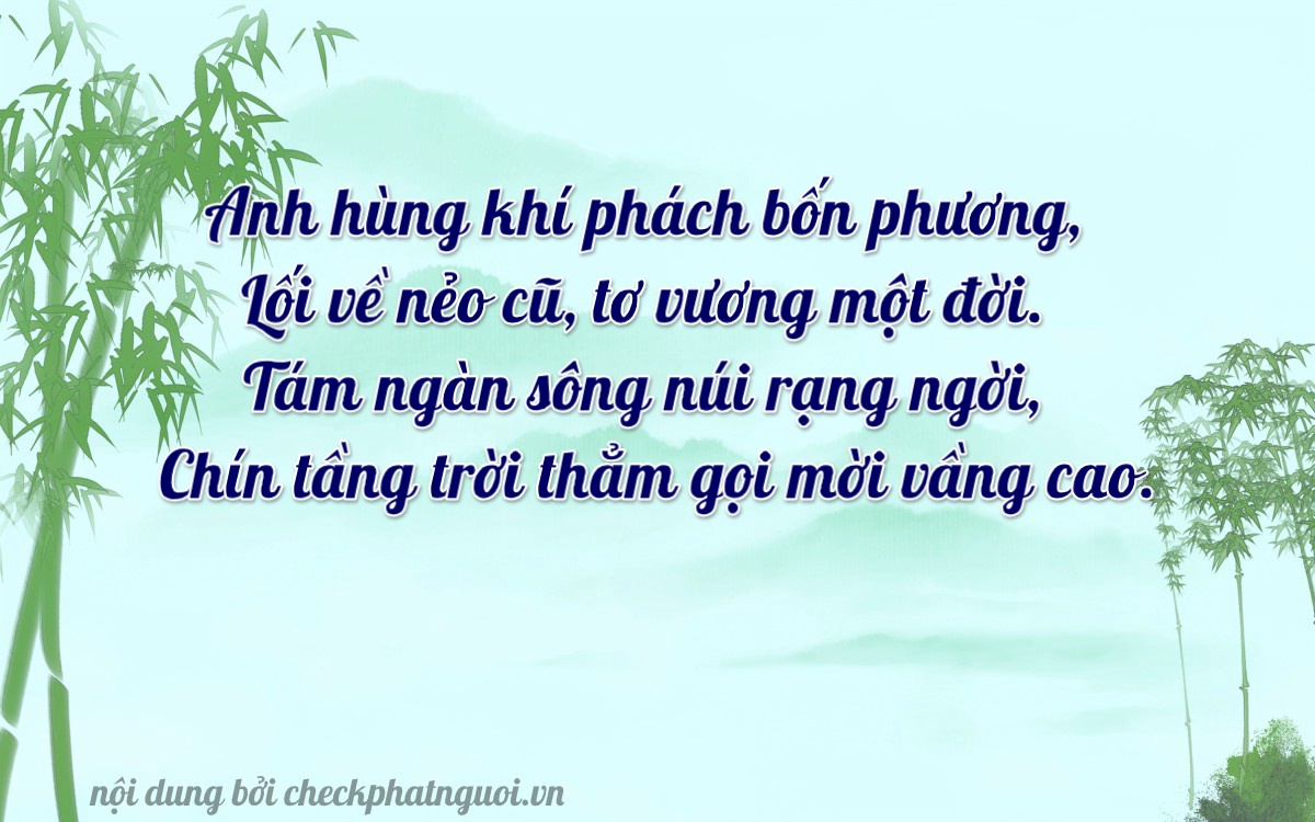 Bài thơ ý nghĩa cho <b>biển số 34B2-16689</b> tại website checkphatnguoi.vn