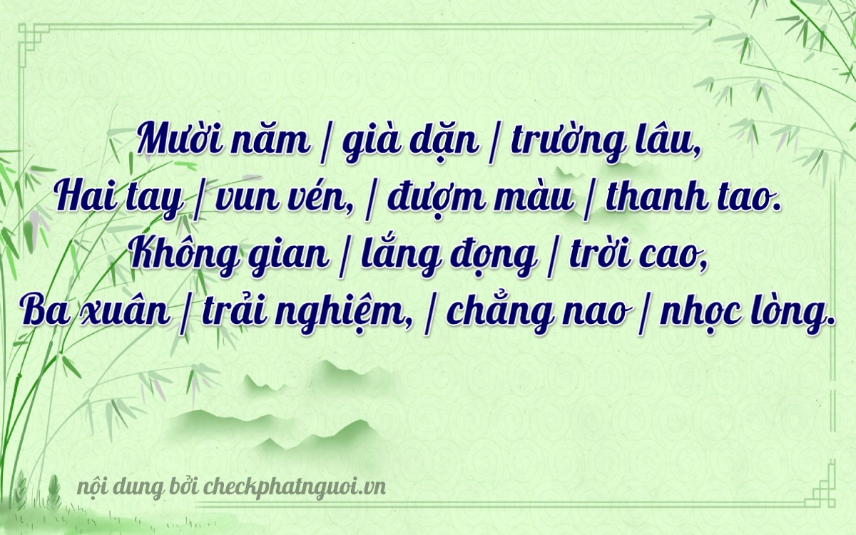 Bài thơ ý nghĩa cho <b>biển số 34C1-12030</b> tại website checkphatnguoi.vn