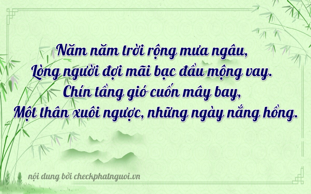 Bài thơ ý nghĩa cho <b>biển số 34C1-50991</b> tại website checkphatnguoi.vn