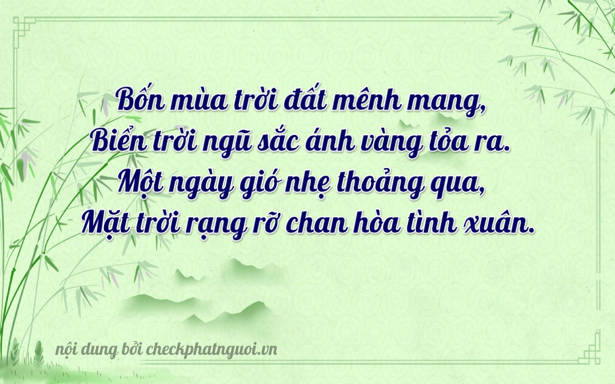 Bài thơ ý nghĩa cho <b>biển số 34C-45291</b> tại website checkphatnguoi.vn