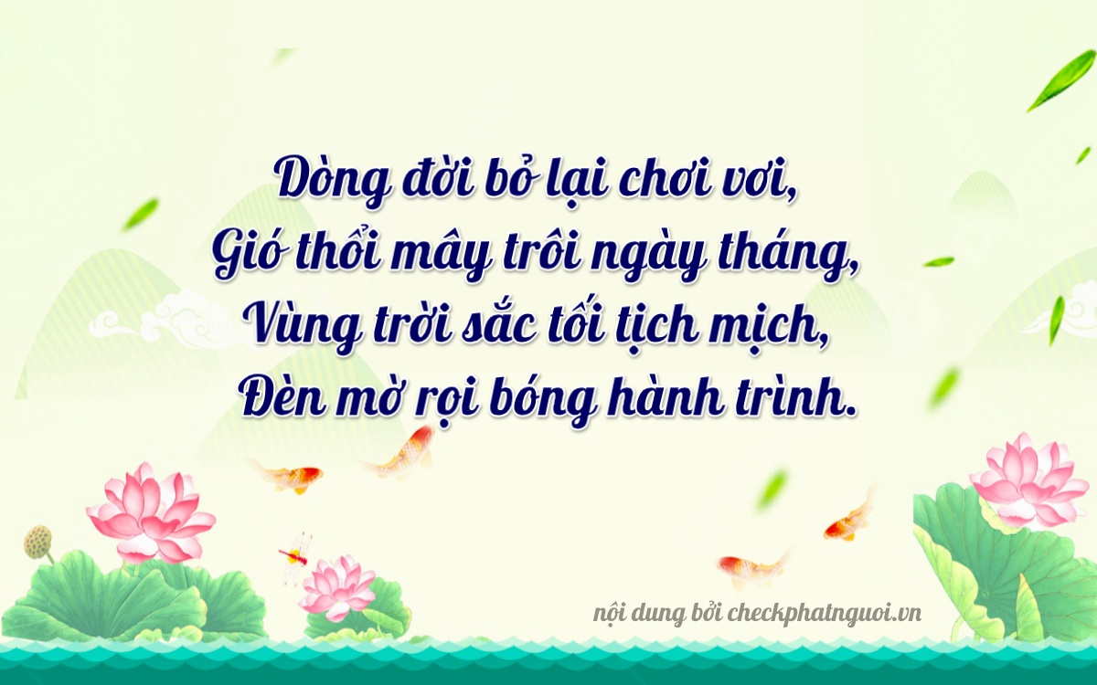 Bài thơ ý nghĩa cho <b>biển số 34E1-31813</b> tại website checkphatnguoi.vn