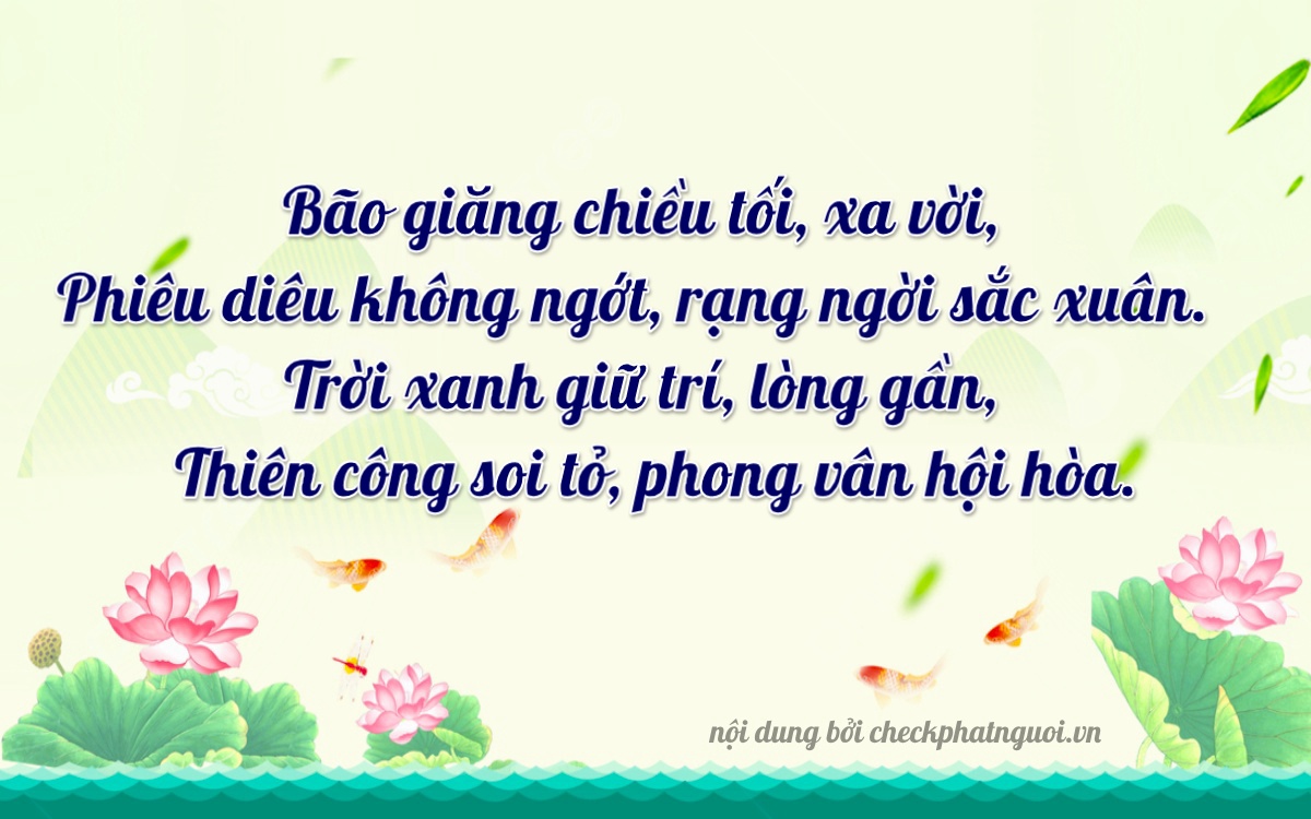 Bài thơ ý nghĩa cho <b>biển số 34K1-02696</b> tại website checkphatnguoi.vn