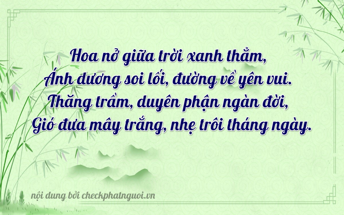 Bài thơ ý nghĩa cho <b>biển số 35A-05433</b> tại website checkphatnguoi.vn