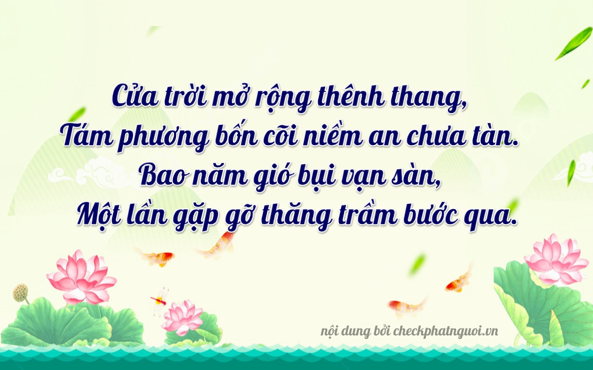 Bài thơ ý nghĩa cho <b>biển số 35A-28116</b> tại website checkphatnguoi.vn