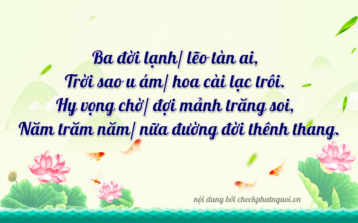 Bài thơ ý nghĩa cho <b>biển số 35A-33899</b> tại website checkphatnguoi.vn