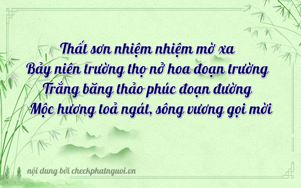 Bài thơ ý nghĩa cho <b>biển số 35AK-08707</b> tại website checkphatnguoi.vn