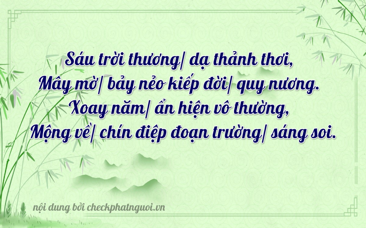 Bài thơ ý nghĩa cho <b>biển số 35B1-06975</b> tại website checkphatnguoi.vn