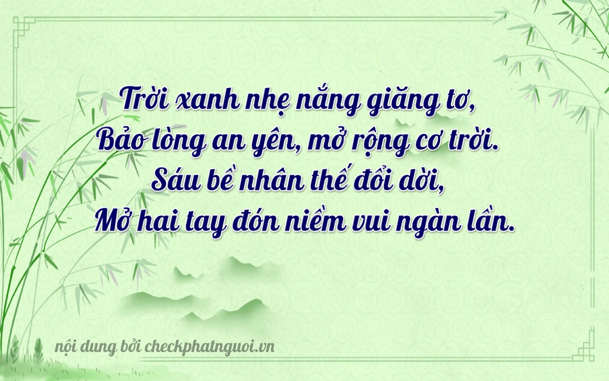 Bài thơ ý nghĩa cho <b>biển số 35B-14696</b> tại website checkphatnguoi.vn