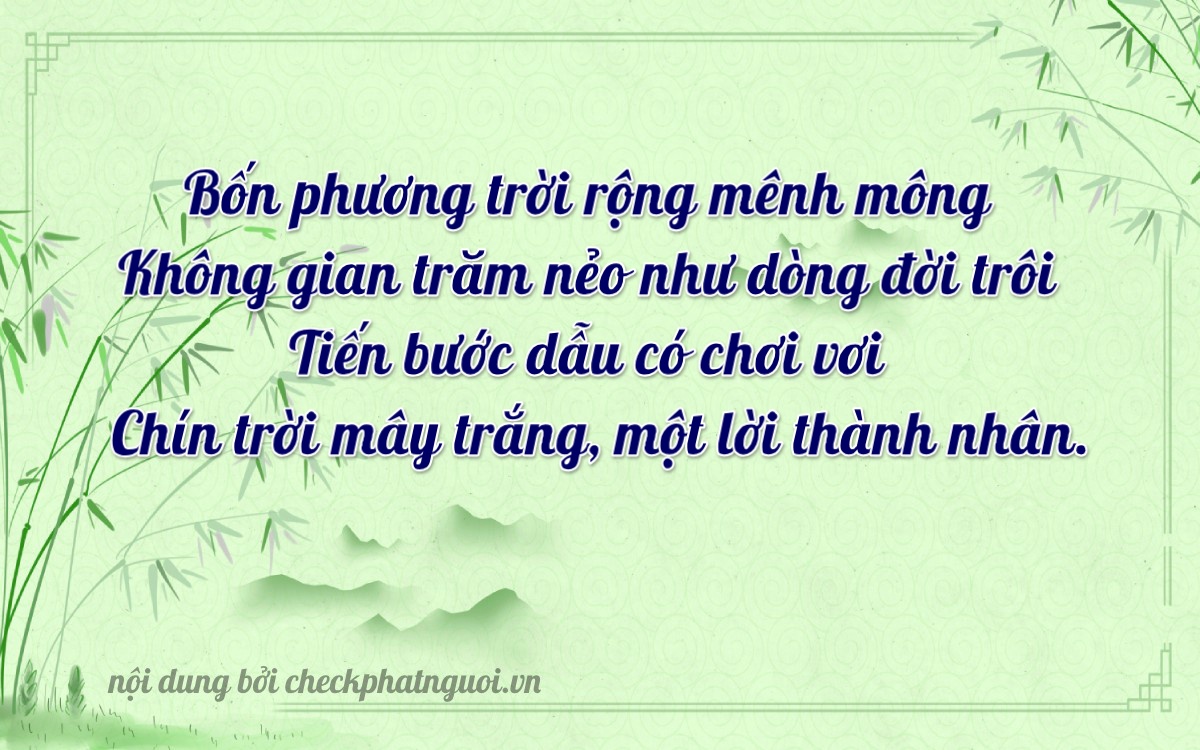 Bài thơ ý nghĩa cho <b>biển số 35D-00456</b> tại website checkphatnguoi.vn