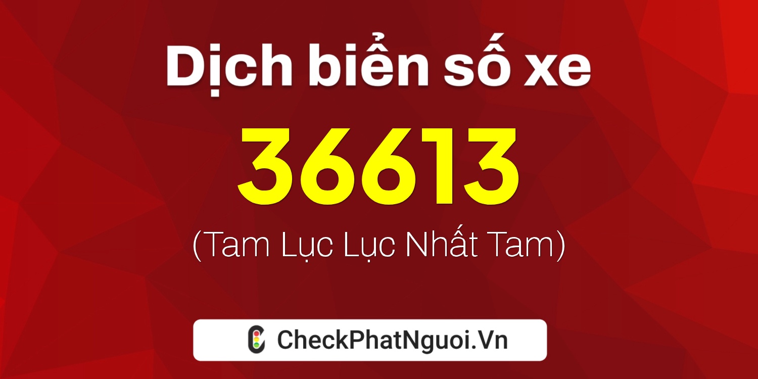Dịch ý nghĩa <b>biển số xe 77A-36613</b> tại website checkphatnguoi.vn