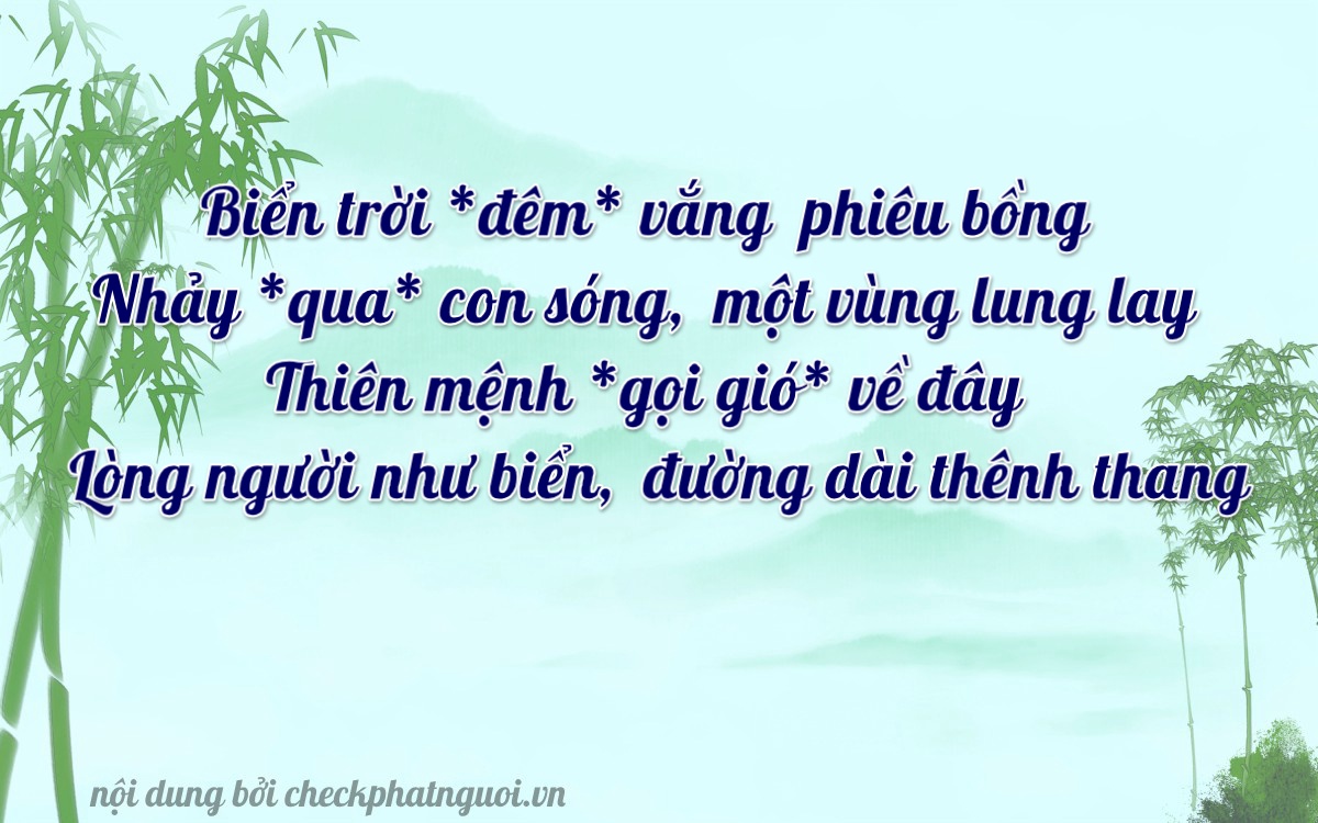 Bài thơ ý nghĩa cho <b>biển số 36A-14328</b> tại website checkphatnguoi.vn