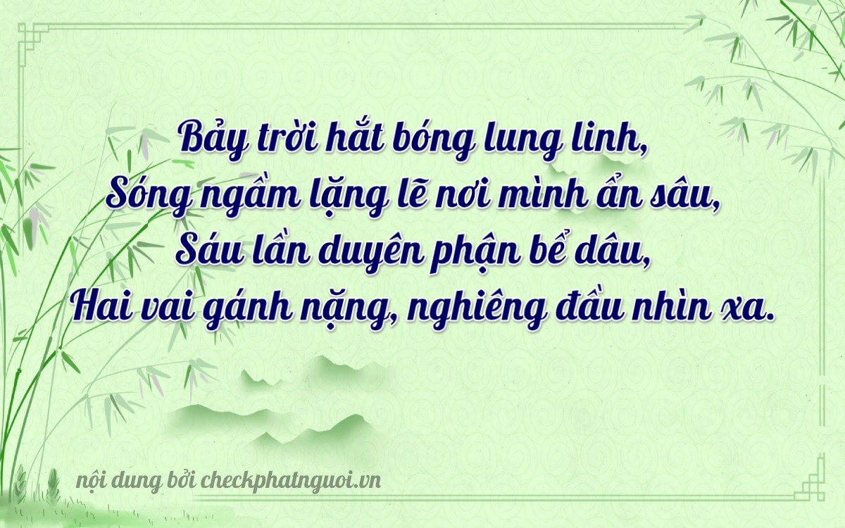 Bài thơ ý nghĩa cho <b>biển số 36A-17662</b> tại website checkphatnguoi.vn