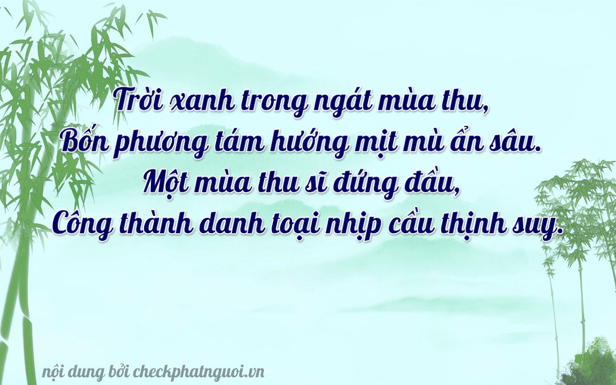 Bài thơ ý nghĩa cho <b>biển số 36A-21105</b> tại website checkphatnguoi.vn