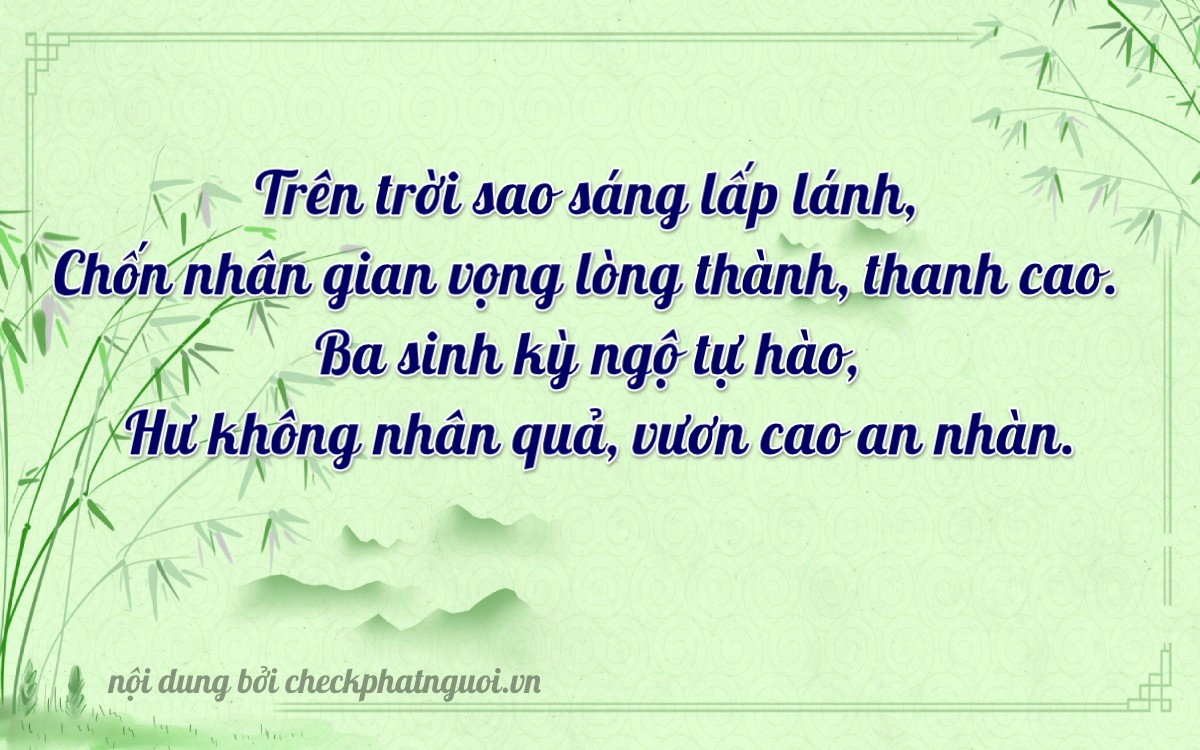 Bài thơ ý nghĩa cho <b>biển số 36A-67601</b> tại website checkphatnguoi.vn