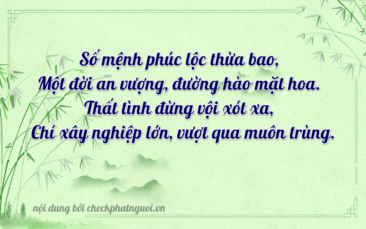 Bài thơ ý nghĩa cho <b>biển số 36AB-11707</b> tại website checkphatnguoi.vn