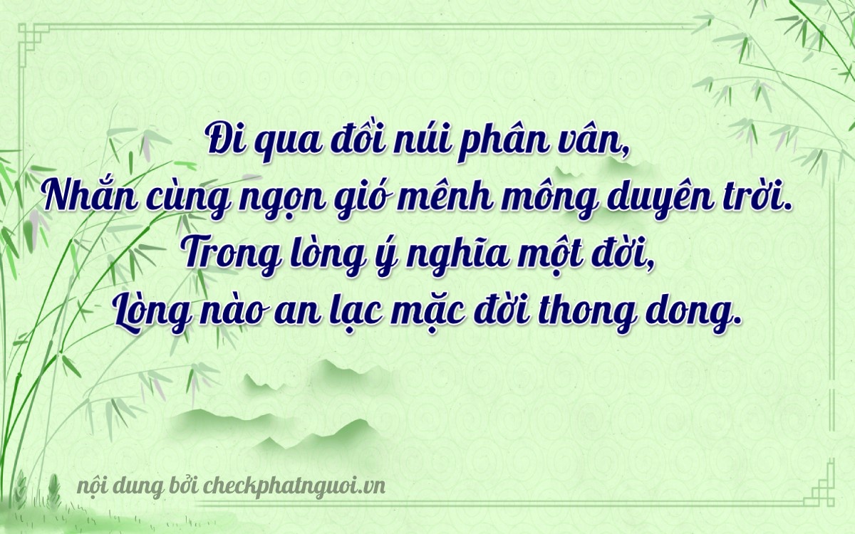 Bài thơ ý nghĩa cho <b>biển số 36AC-52645</b> tại website checkphatnguoi.vn