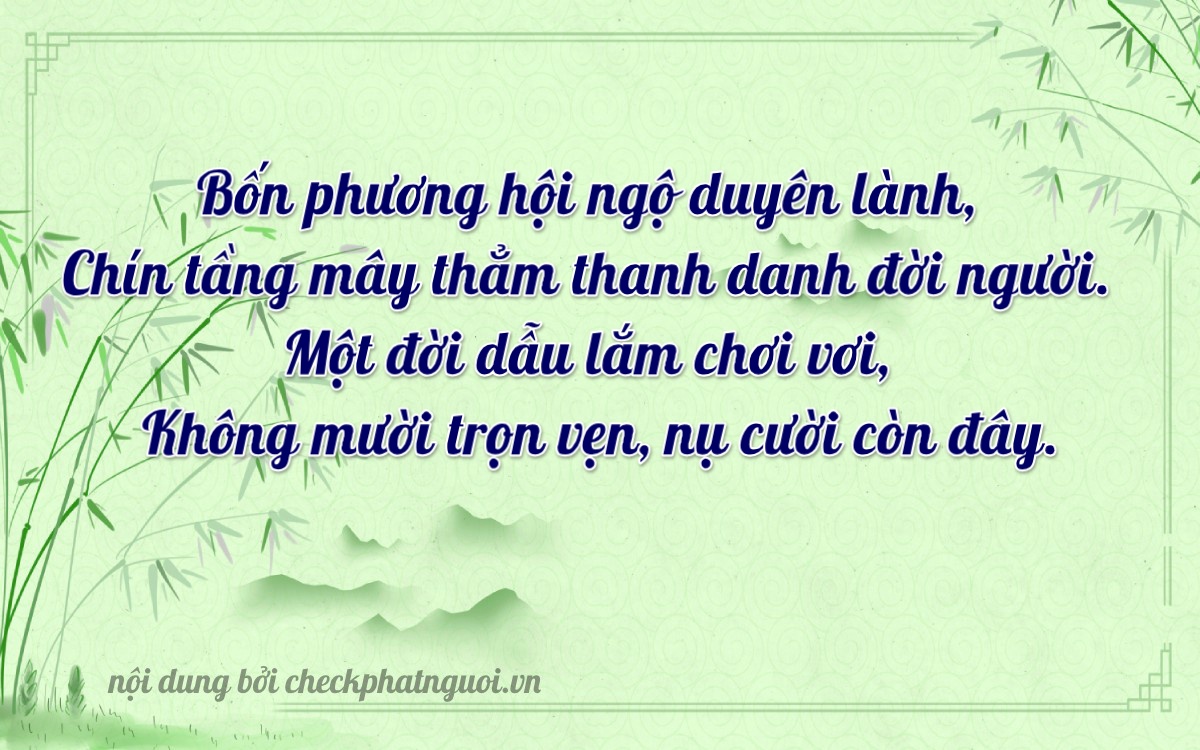 Bài thơ ý nghĩa cho <b>biển số 36B5-04910</b> tại website checkphatnguoi.vn