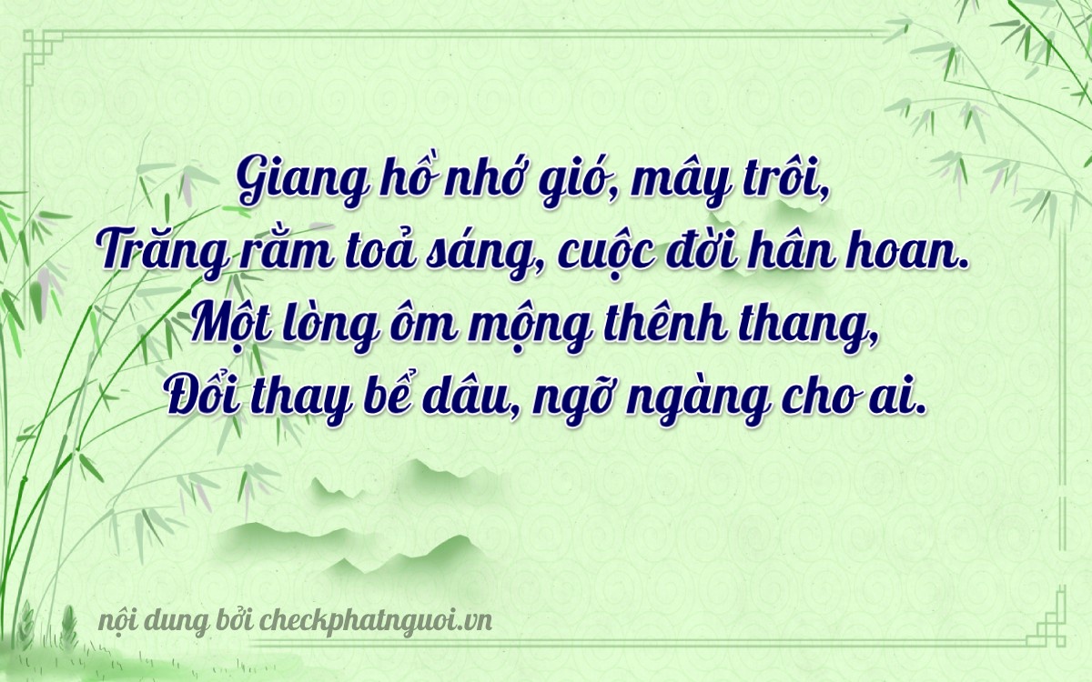 Bài thơ ý nghĩa cho <b>biển số 36B5-22792</b> tại website checkphatnguoi.vn