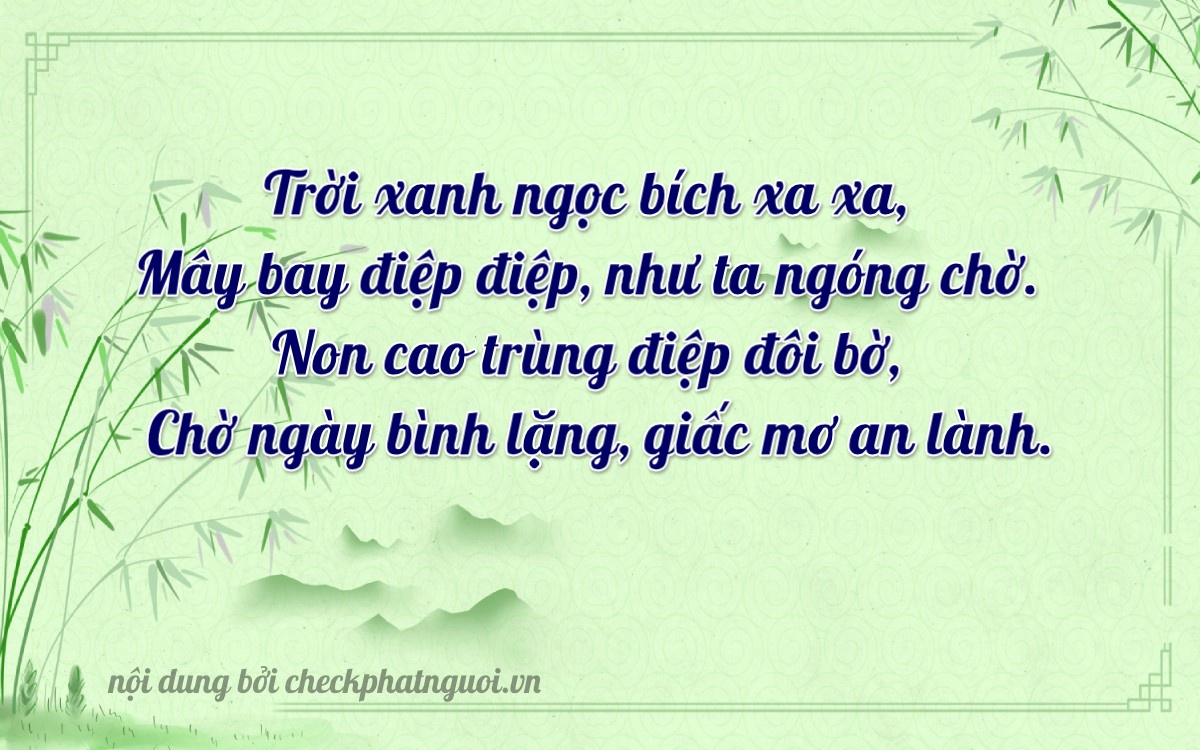 Bài thơ ý nghĩa cho <b>biển số 36B5-58122</b> tại website checkphatnguoi.vn