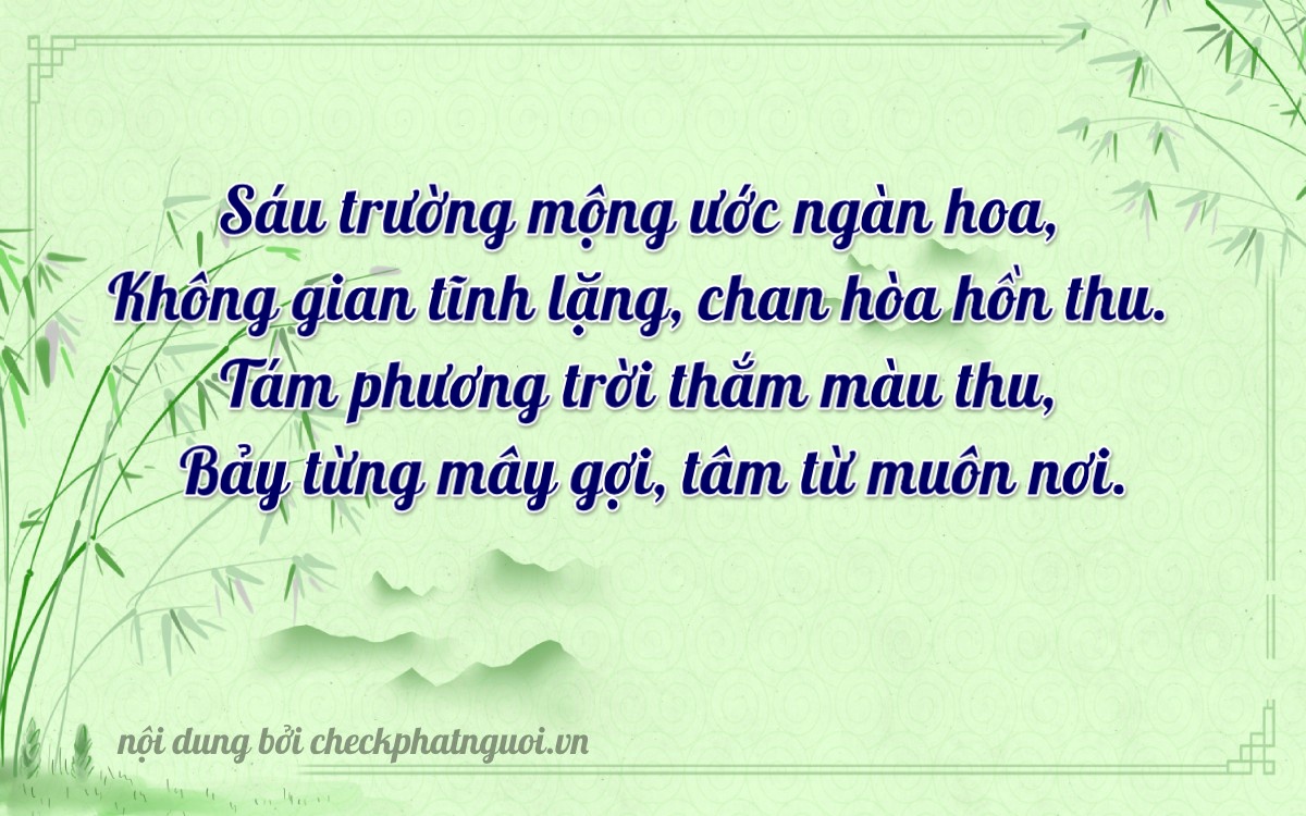 Bài thơ ý nghĩa cho <b>biển số 36B6-60867</b> tại website checkphatnguoi.vn
