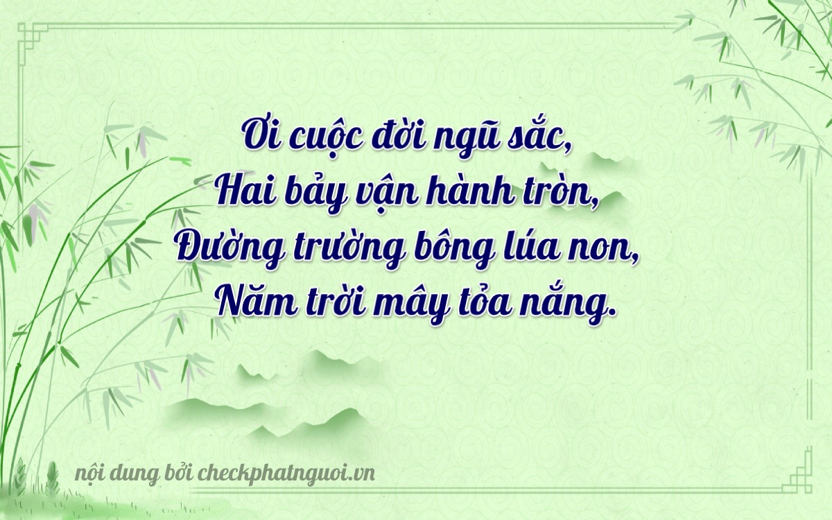 Bài thơ ý nghĩa cho <b>biển số 36BB-02751</b> tại website checkphatnguoi.vn