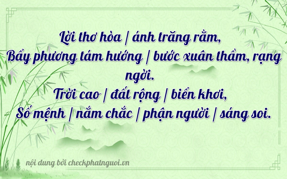 Bài thơ ý nghĩa cho <b>biển số 36BE-03007</b> tại website checkphatnguoi.vn