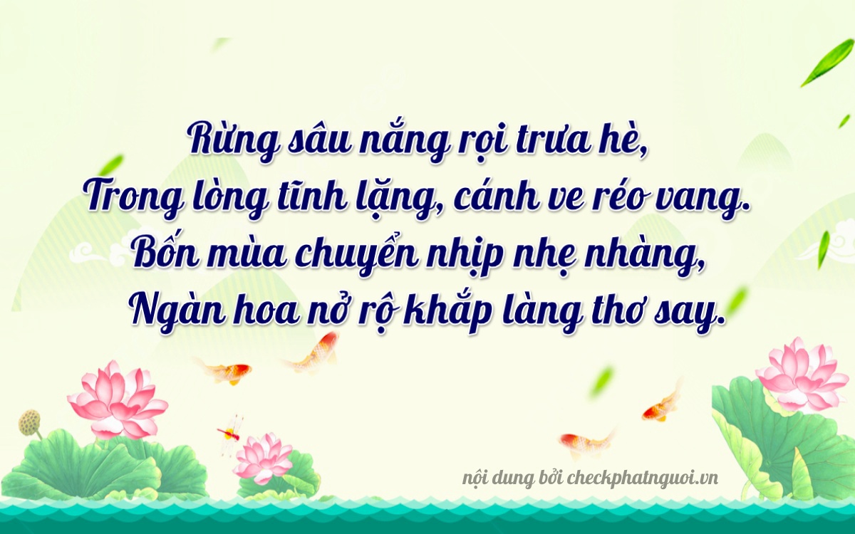 Bài thơ ý nghĩa cho <b>biển số 36BE-06217</b> tại website checkphatnguoi.vn