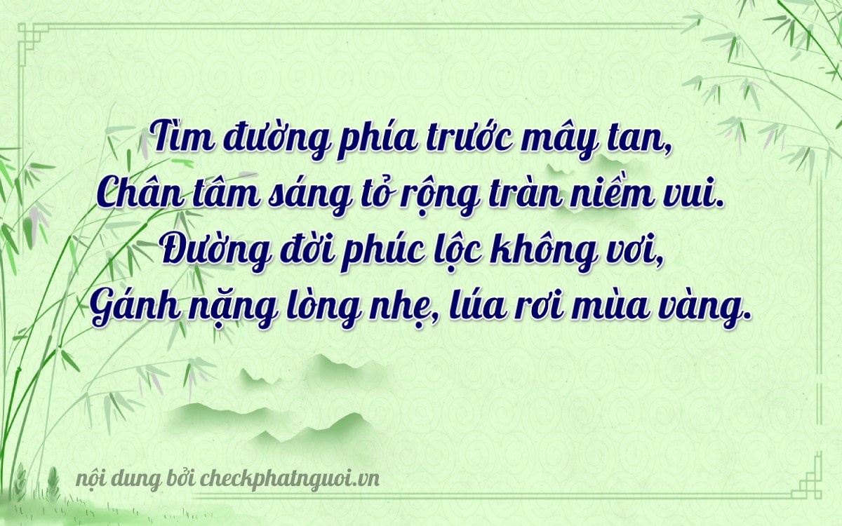 Bài thơ ý nghĩa cho <b>biển số 36BK-06101</b> tại website checkphatnguoi.vn
