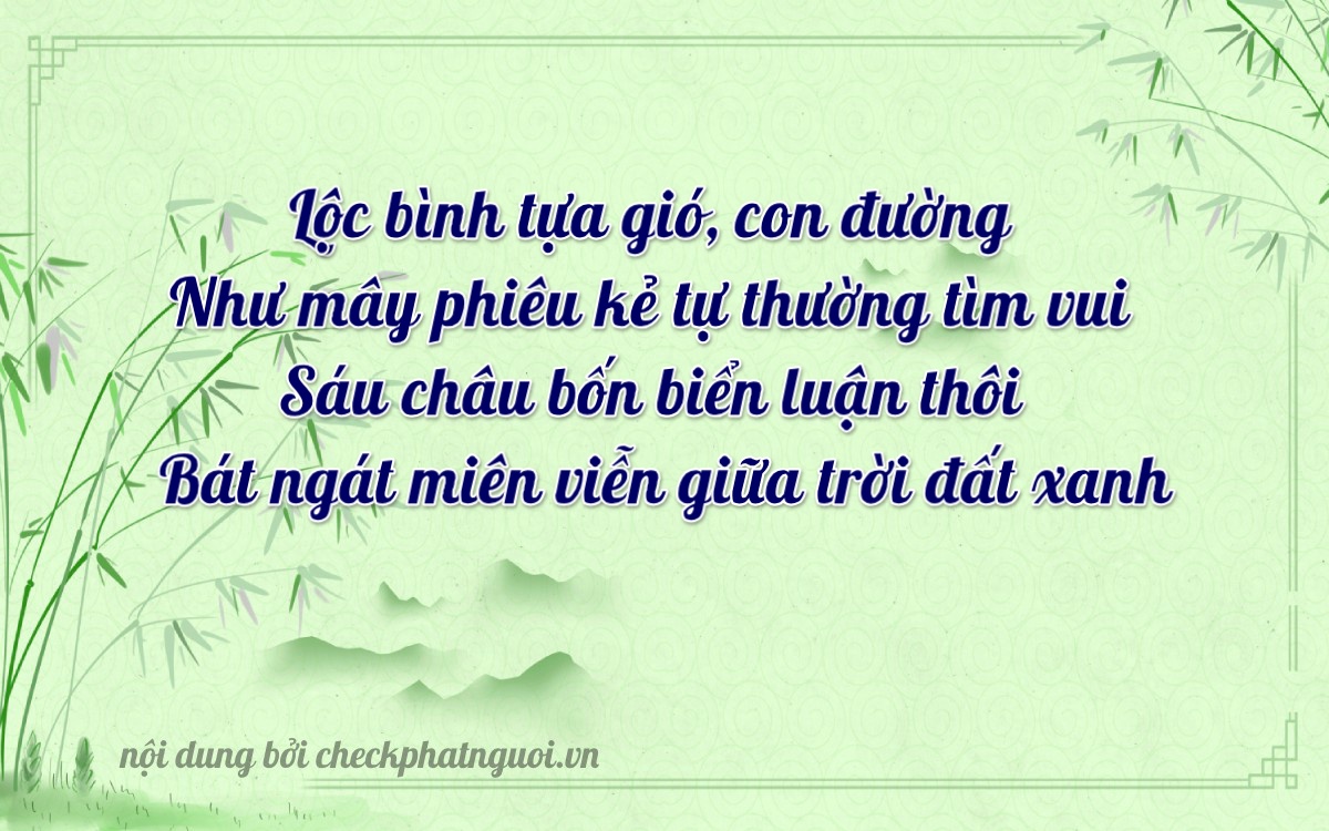 Bài thơ ý nghĩa cho <b>biển số 36C2-11664</b> tại website checkphatnguoi.vn