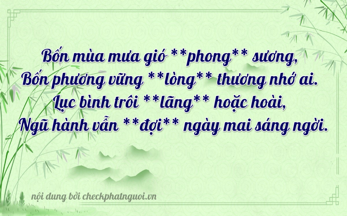 Bài thơ ý nghĩa cho <b>biển số 36C-44665</b> tại website checkphatnguoi.vn