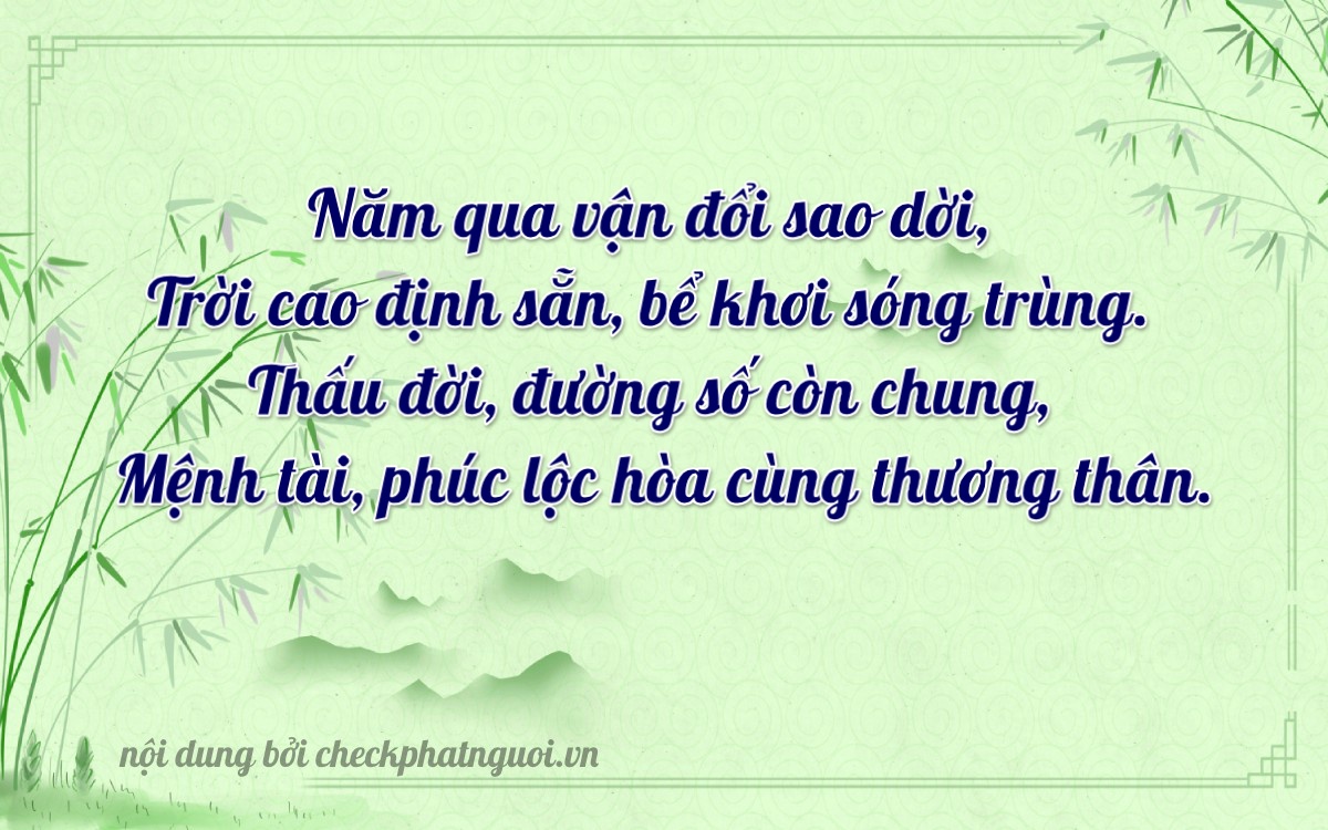Bài thơ ý nghĩa cho <b>biển số 36C-52271</b> tại website checkphatnguoi.vn