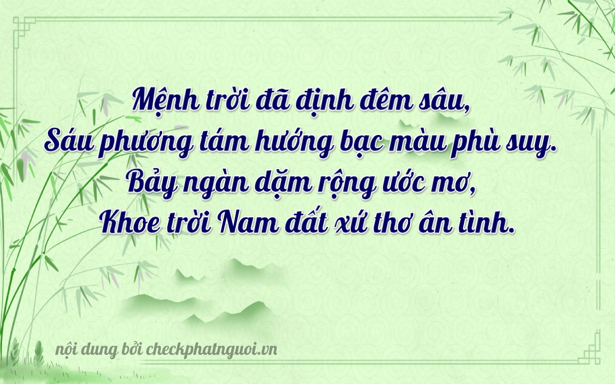 Bài thơ ý nghĩa cho <b>biển số 36E-08667</b> tại website checkphatnguoi.vn