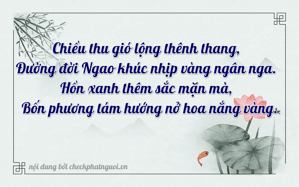 Bài thơ ý nghĩa cho <b>biển số 36F1-14426</b> tại website checkphatnguoi.vn