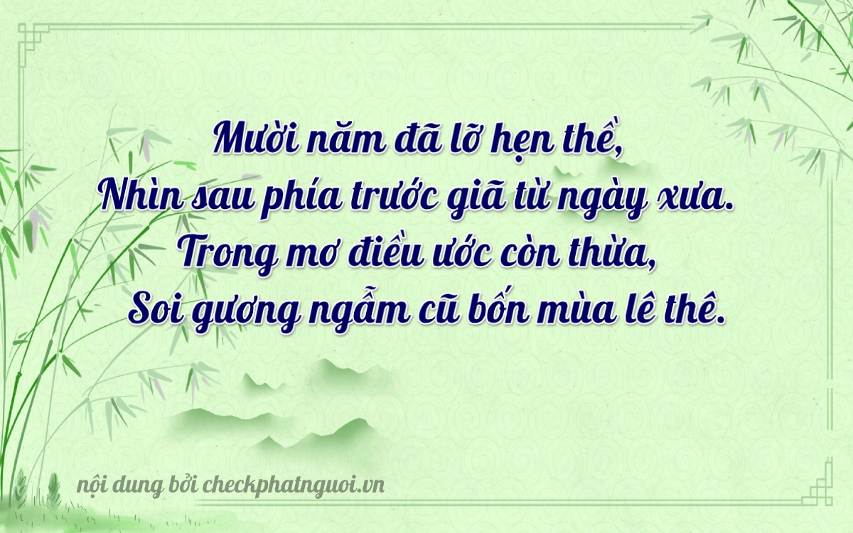 Bài thơ ý nghĩa cho <b>biển số 36F5-12099</b> tại website checkphatnguoi.vn