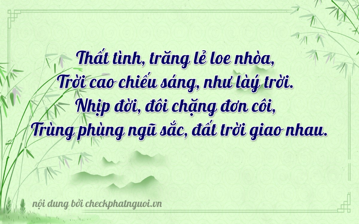 Bài thơ ý nghĩa cho <b>biển số 36G1-07272</b> tại website checkphatnguoi.vn