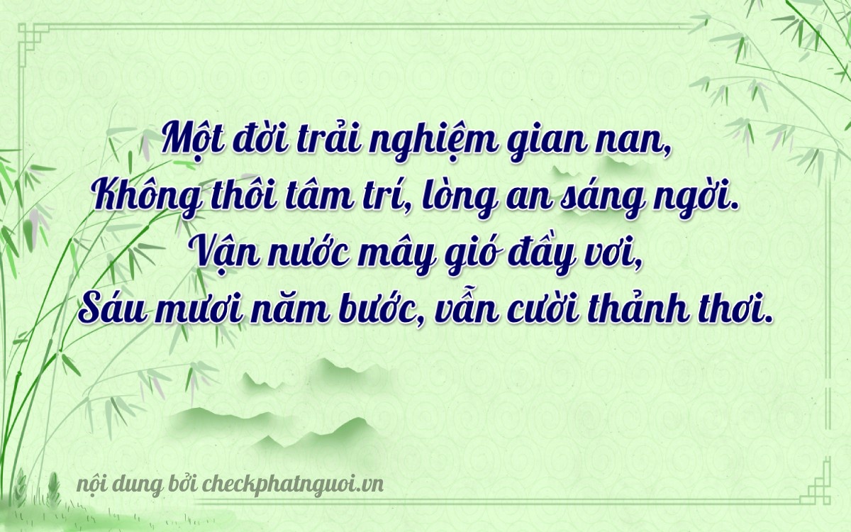 Bài thơ ý nghĩa cho <b>biển số 36K-00056</b> tại website checkphatnguoi.vn
