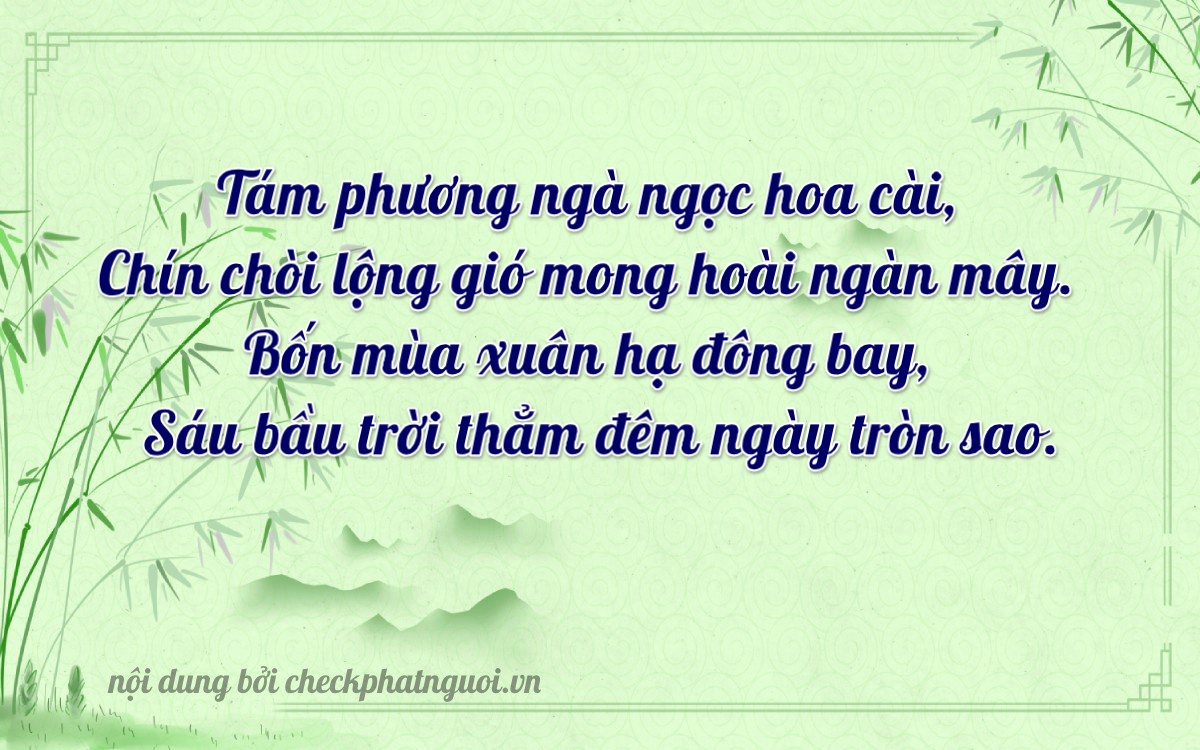 Bài thơ ý nghĩa cho <b>biển số 36K-08964</b> tại website checkphatnguoi.vn