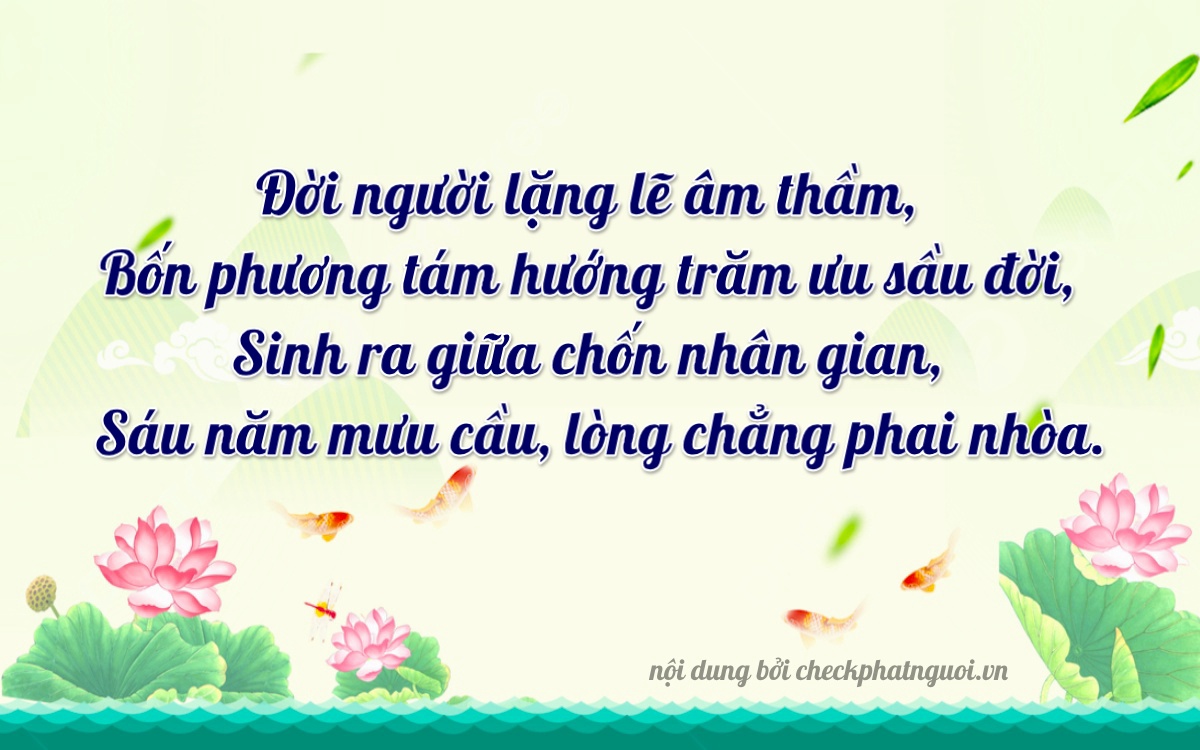 Bài thơ ý nghĩa cho <b>biển số 36K-14260</b> tại website checkphatnguoi.vn
