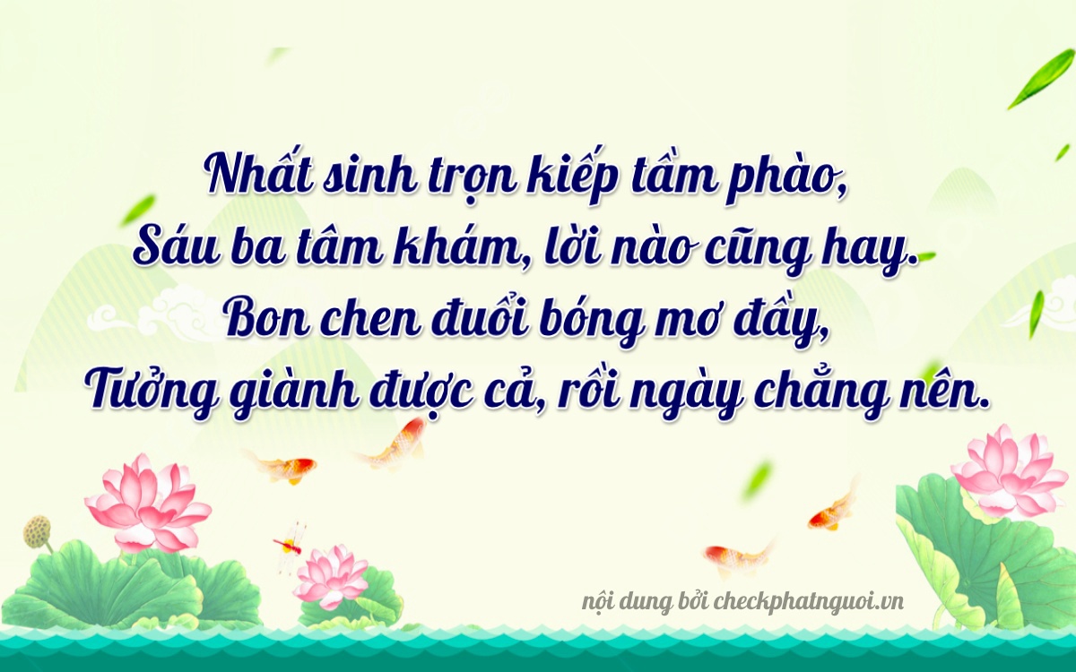Bài thơ ý nghĩa cho <b>biển số 36K-18654</b> tại website checkphatnguoi.vn