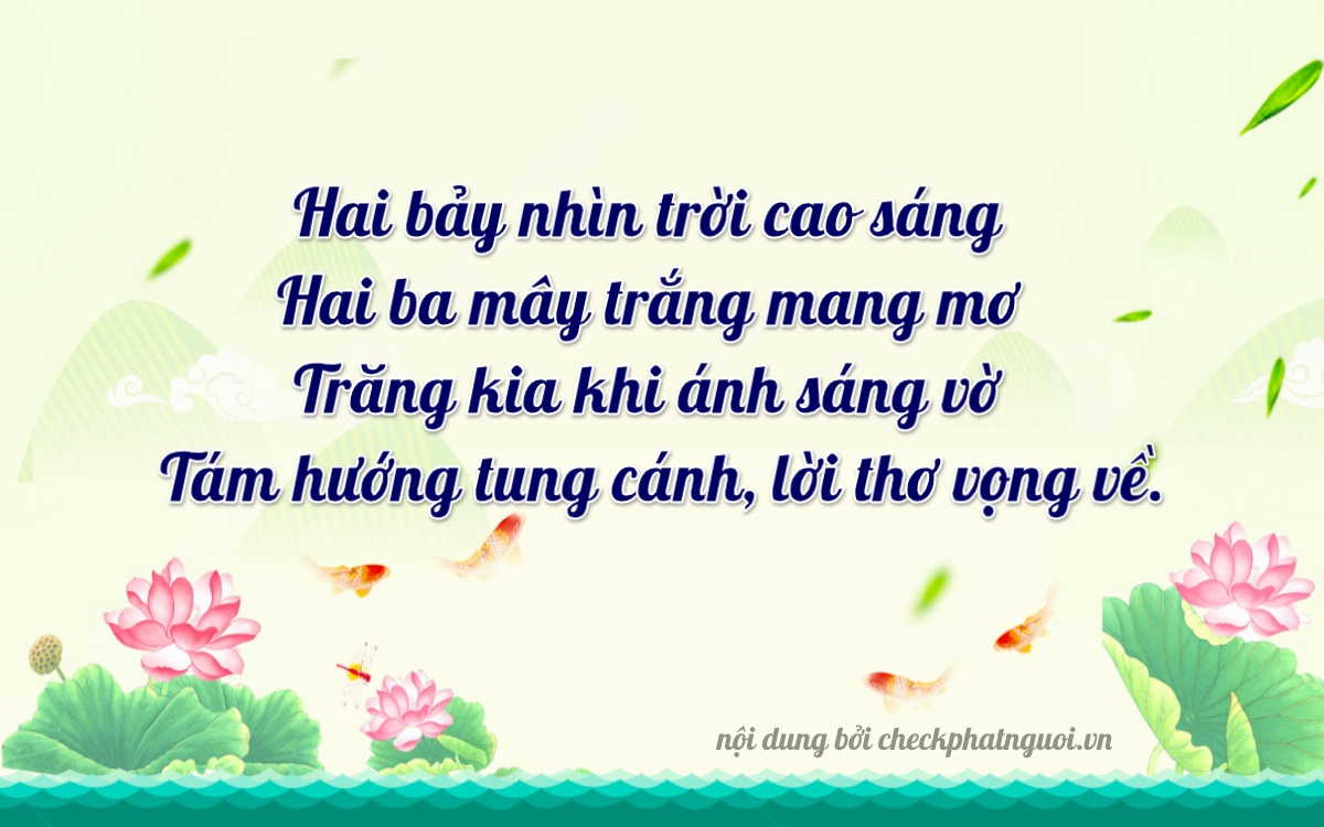 Bài thơ ý nghĩa cho <b>biển số 36L1-27238</b> tại website checkphatnguoi.vn