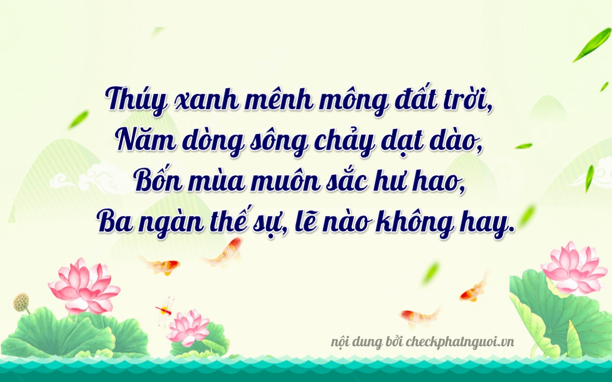 Bài thơ ý nghĩa cho <b>biển số 36N1-14531</b> tại website checkphatnguoi.vn