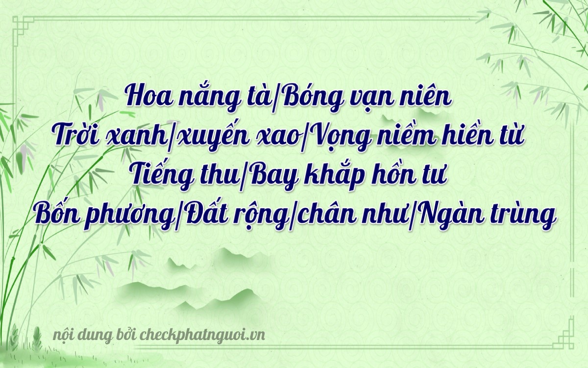 Bài thơ ý nghĩa cho <b>biển số 37A-04409</b> tại website checkphatnguoi.vn