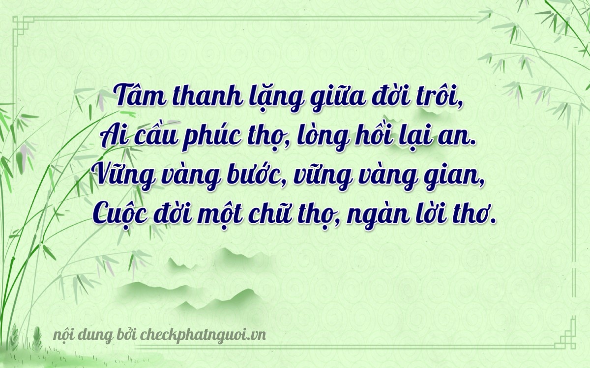 Bài thơ ý nghĩa cho <b>biển số 37A-04452</b> tại website checkphatnguoi.vn